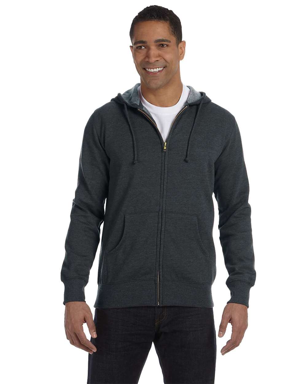 Unisex Heathered Full-Zip Hooded Sweatshirt EC5680 - by Brands4Print.