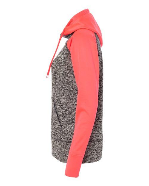 #color_charcoal fleck/ fire coral