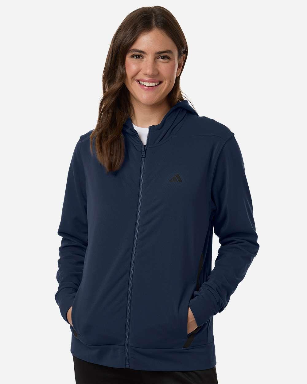 Adidas Women's Game & Go Fleece Full-Zip Hooded Sweatshirt AT209 - Fleece - Premium - Hood by Adidas.