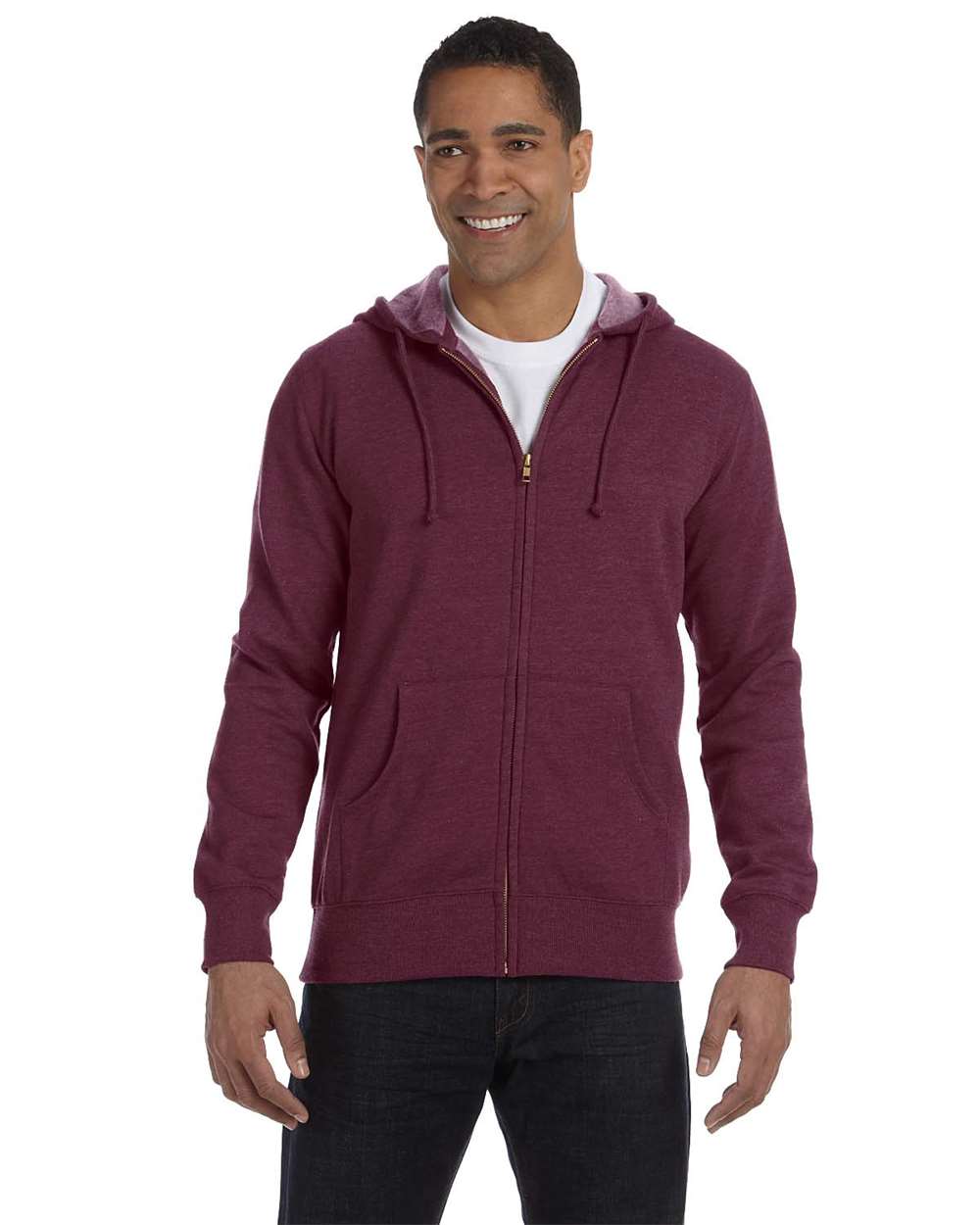 Unisex Heathered Full-Zip Hooded Sweatshirt EC5680 -  by Brands4Print.